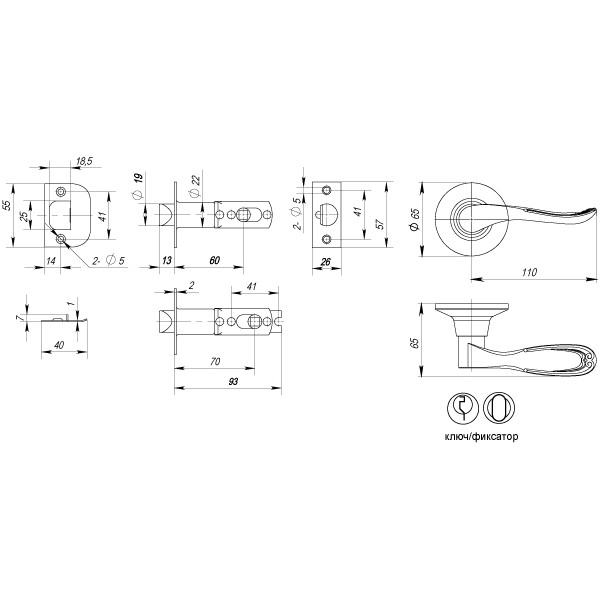 Ручка Punto (Пунто) защелка DK630 MAB-ET (6030 MAB-E) (кл./фик.) мат.бронза Ручка Punto (Пунто) защелка DK630 MAB-ET (6030 MAB-E) (кл./фик.) мат.бронза