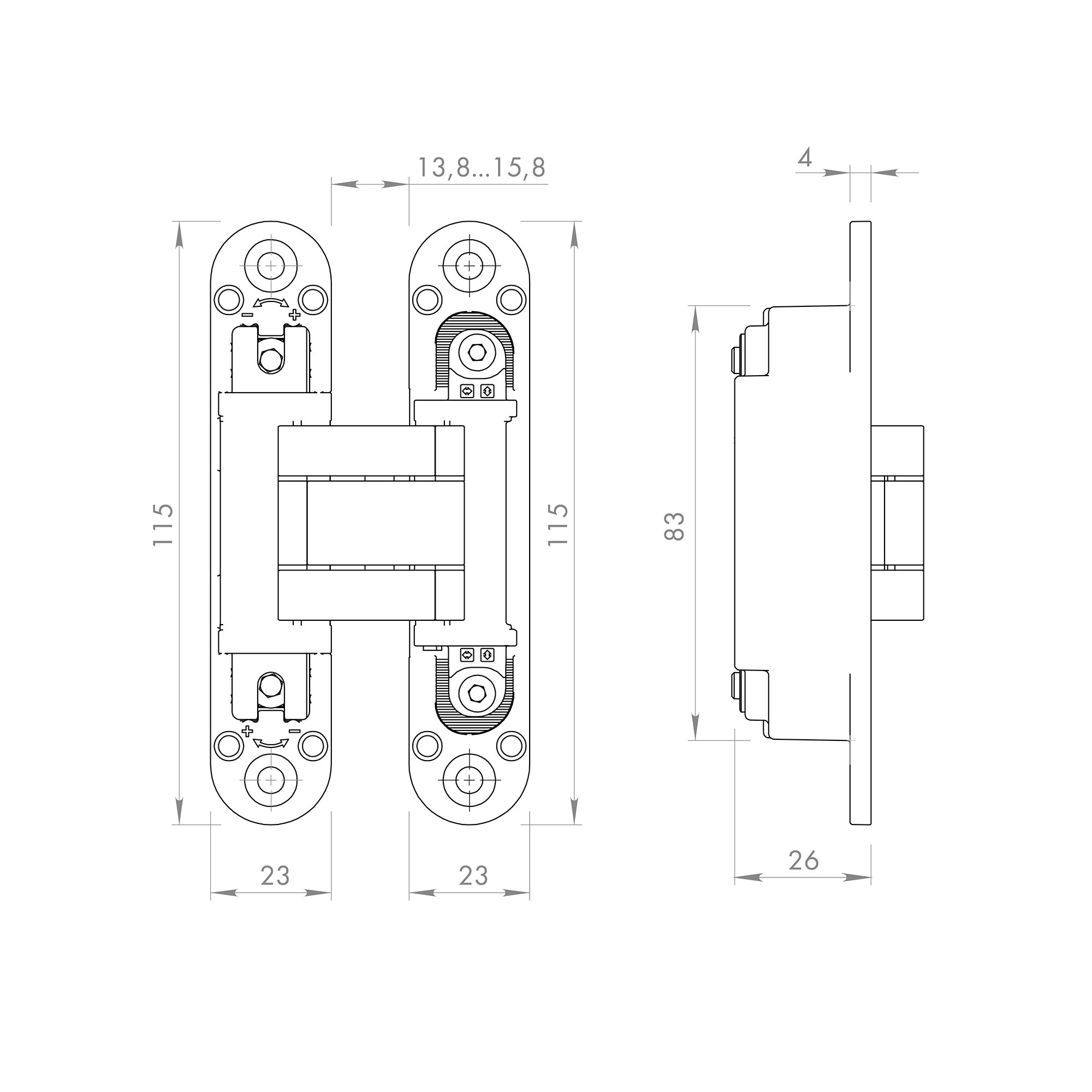 Петля Armadillo (Армадилло) скрытой установки U3D3000.VPG FSG флор. золото TECH Петля Armadillo (Армадилло) скрытой установки U3D3000.VPG FSG флор. золото TECH
