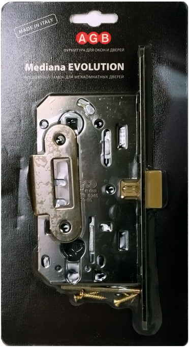 Корпус замка AGB (АГБ) под цил. MEDIANA EVOLUTION B01103.50.12.567 с отв. планкой B01000.13 (ант бронза) 
