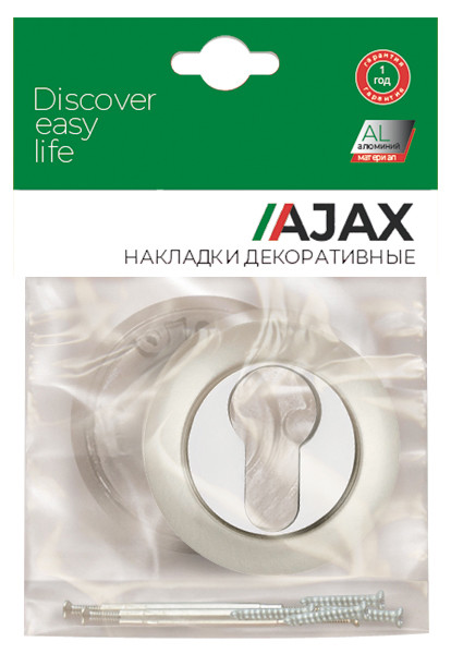 Накладка Ajax (Аякс) под цилиндр ET.R.JR54 (ET JR) SN/CP-3 матовый никель/хром 