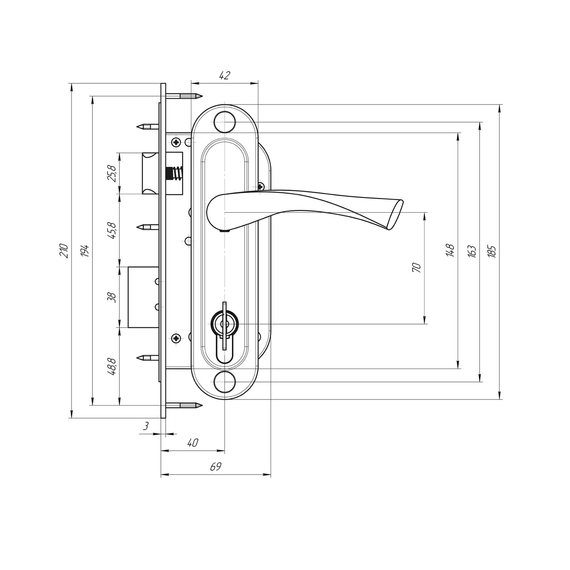 Замок Absolyute (Абсолют) врезной цилиндровый с защёлкой в комплекте с ручкой ЗВ4-70/07 (медь антик), 4 кл. Замок Absolyute (Абсолют) врезной цилиндровый с защёлкой в комплекте с ручкой ЗВ4-70/07 (медь антик), 4 кл.
