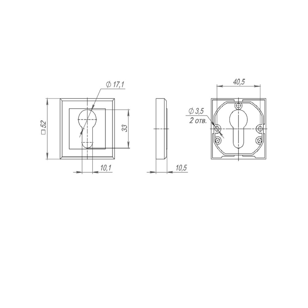 Накладка Punto (Пунто) под цилиндр ET.K.QL52 (ET QL) CF-17 кофе Накладка Punto (Пунто) под цилиндр ET.K.QL52 (ET QL) CF-17 кофе