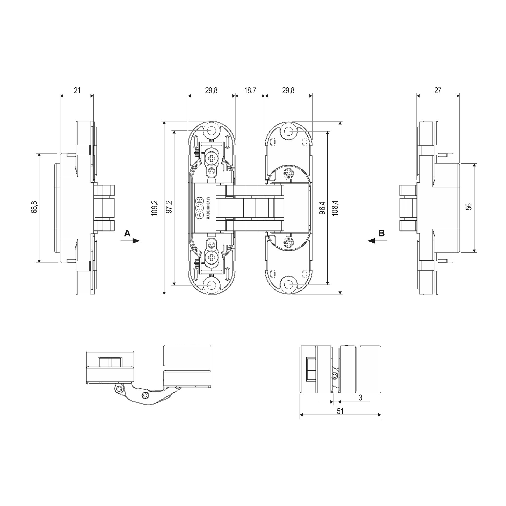 E30200.85.06 (никель) петля AGB (АГБ) ECLIPSE 2.2 (4 накладки в комплекте) E30200.85.06 (никель) петля AGB (АГБ) ECLIPSE 2.2 (4 накладки в комплекте)