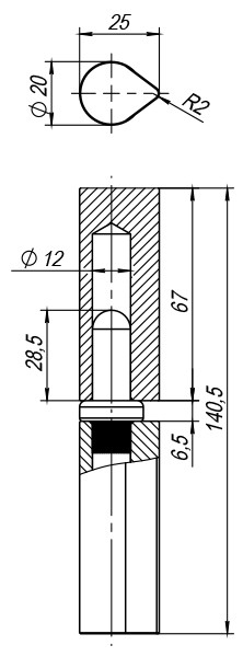 Петля Fuaro (Фуаро) приварная Т1254/140х20x25 мм с подшипником 