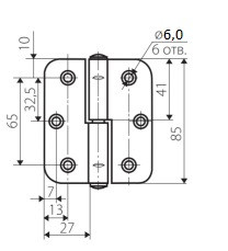 Петля veles (ВЕЛЕС) накладная ПН1-85 черная, левая ПОДВЕС Петля veles (ВЕЛЕС) накладная ПН1-85 черная, левая ПОДВЕС