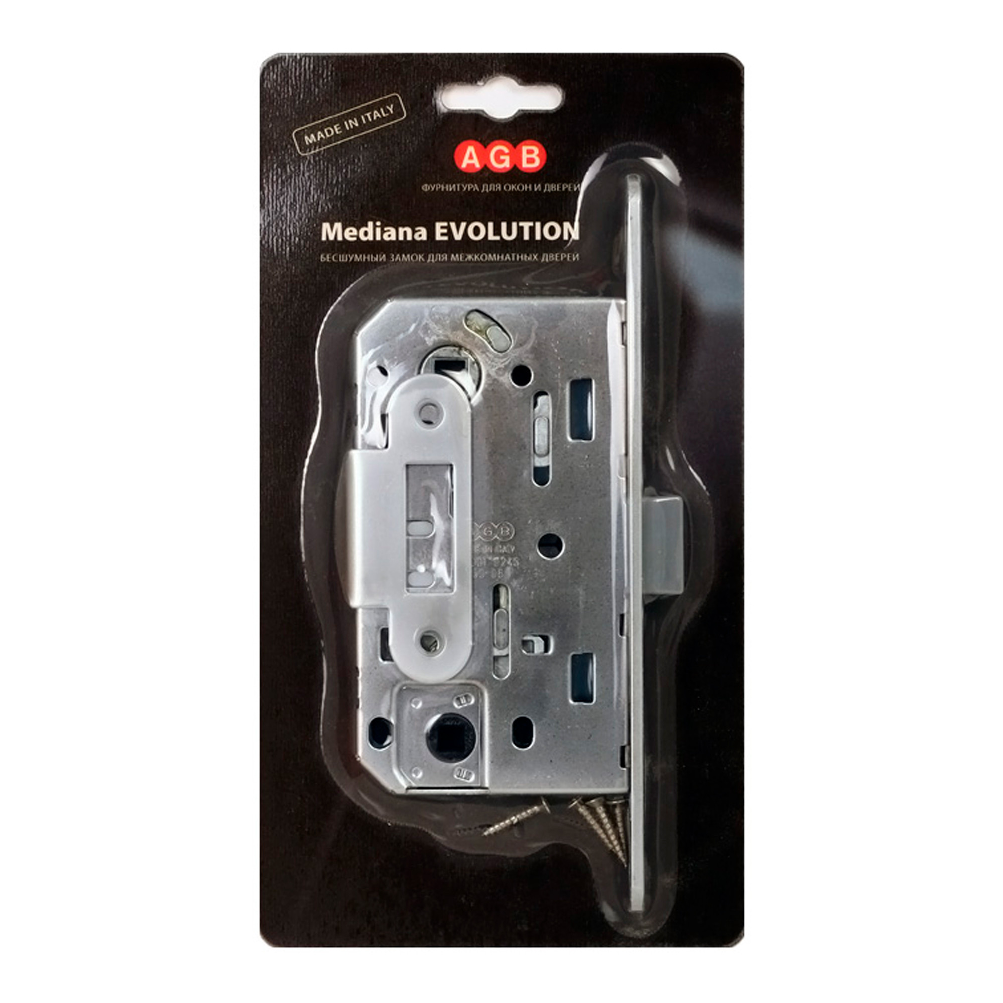 B01102.50.06.567 AGB (АГБ) Защелка врезная WC (никель) MEDIANA EV. (инд.упак+B01000.13) B01102.50.06.567 AGB (АГБ) Защелка врезная WC (никель) MEDIANA EV. (инд.упак+B01000.13)