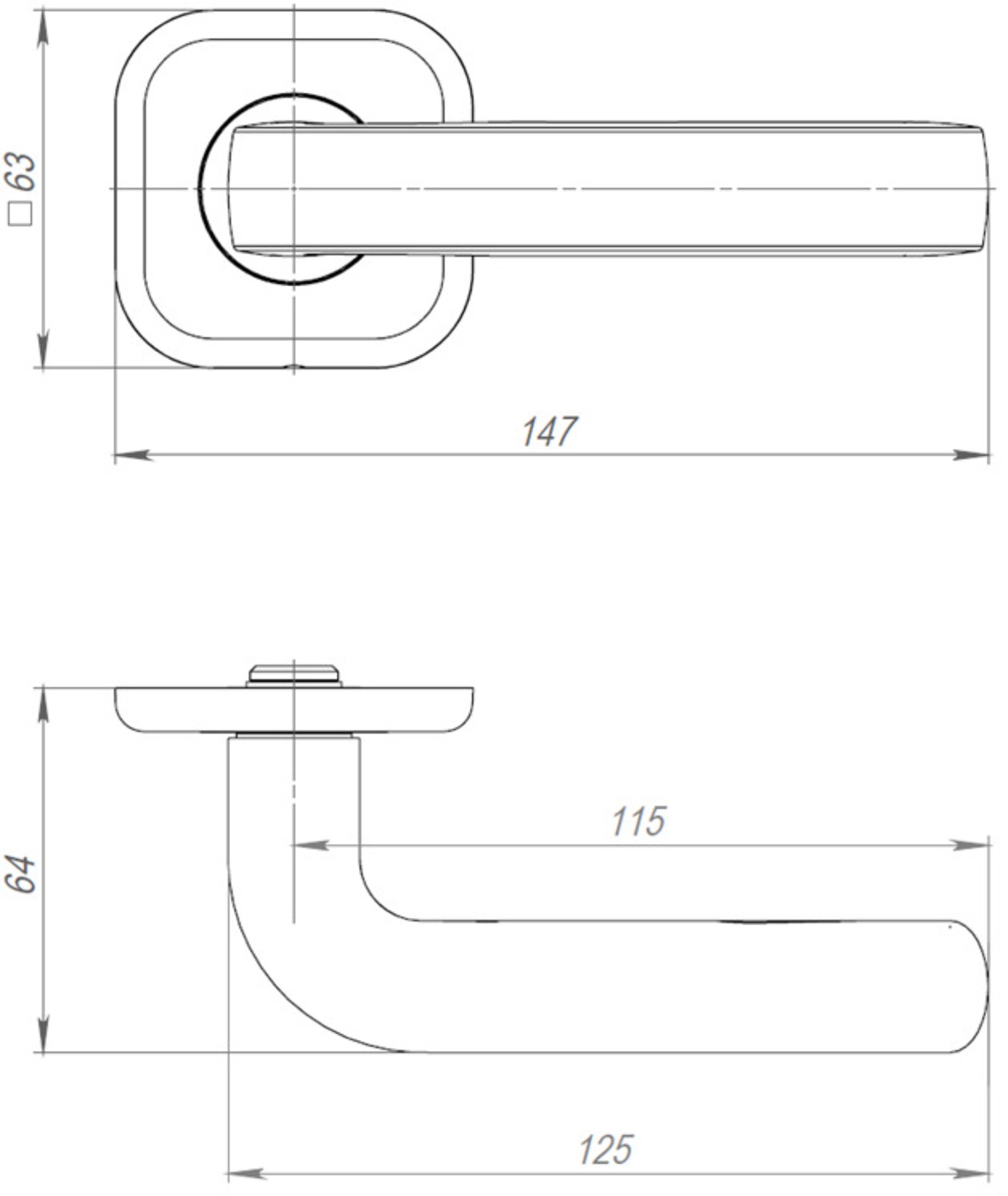 Ручка Ajax (Аякс) раздельная K.JK51.IND TORO 140 mm BL-24 черный (белая коробка) 