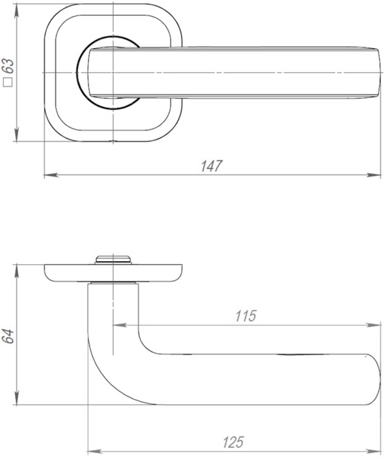 Ручка Ajax (Аякс) раздельная K.JK51.IND TORO 140 mm BL-24 черный (белая коробка) 