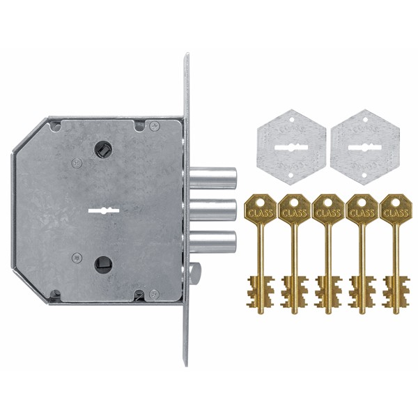 Замок Class (Класс) врезной сувальдный с задвижкой и защёлкой GS-SМ 012 (правый), 5 кл. 
