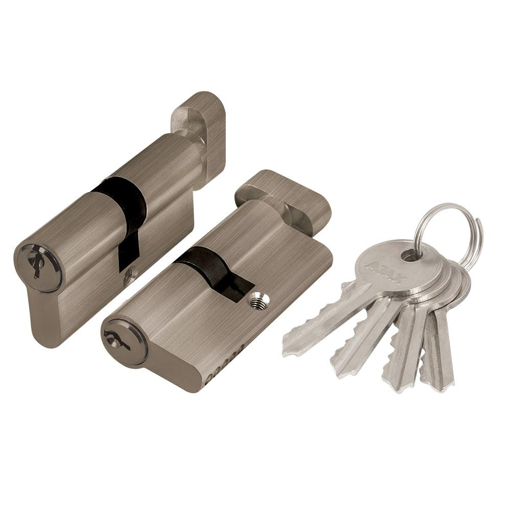 Цилиндровый Ajax (Аякс) механизм (AX102/70) AX1002Knob70 (30+10+30)/HD AB бронза 4Key с вертушкой 