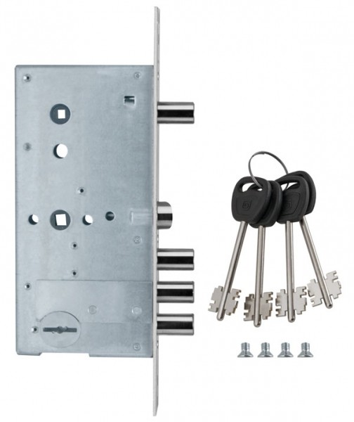 Замок Guardian (Гардиан) врезной сувальдный с задвижкой и защёлкой ЗВ 50.15, 4 кл. (длинный кл. 59 мм) /123:015/ 