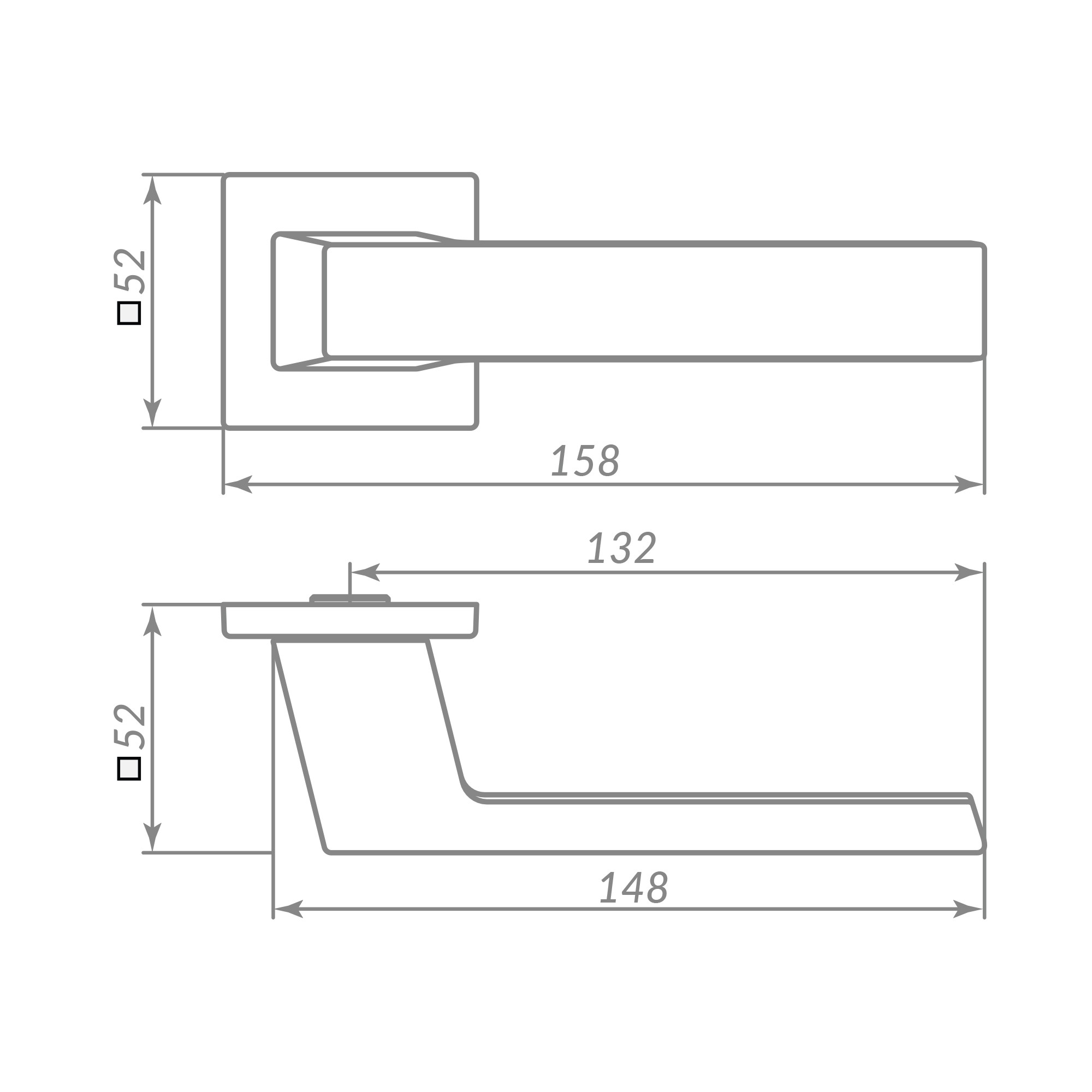 Ручка Punto (Пунто) раздельная K.ARC.Q52.DIPLOMAT GR-23 графит Ручка Punto (Пунто) раздельная K.ARC.Q52.DIPLOMAT GR-23 графит