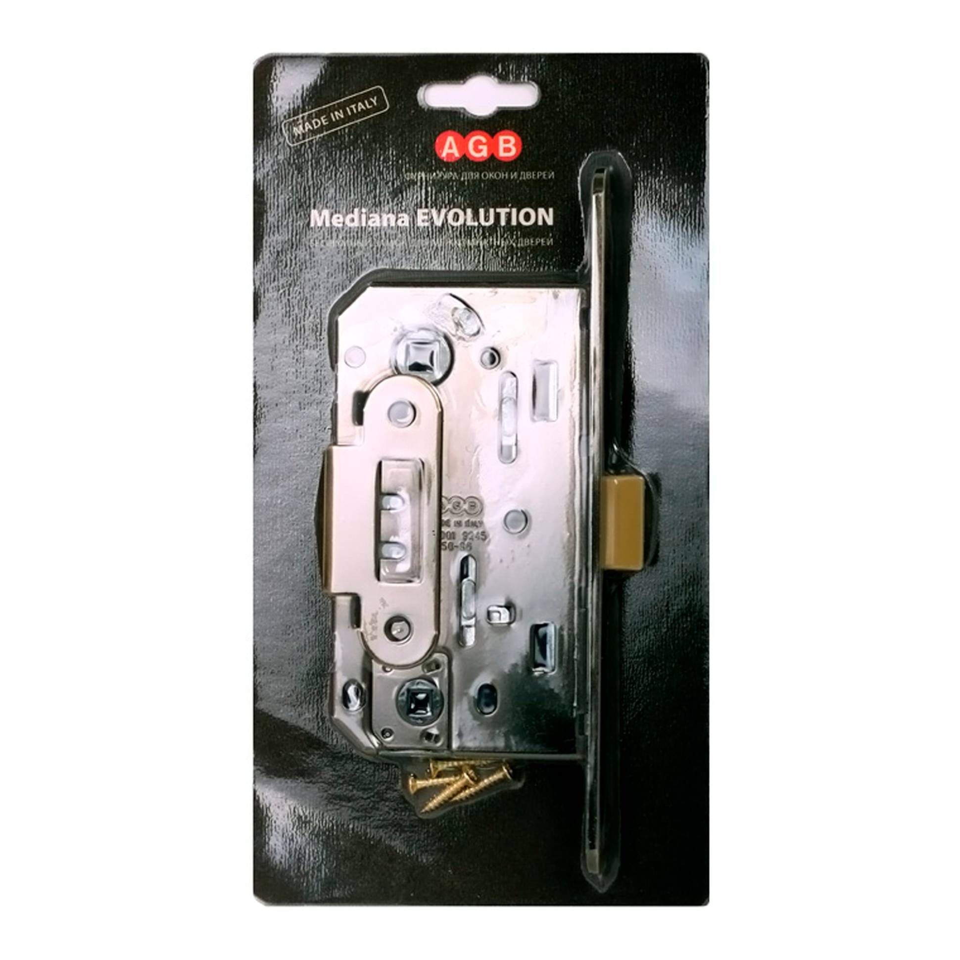 B01102.50.34.567 AGB (АГБ) Защелка врезная WC (матовый хром) MEDIANA EV. (инд.упак+B01000.13) 