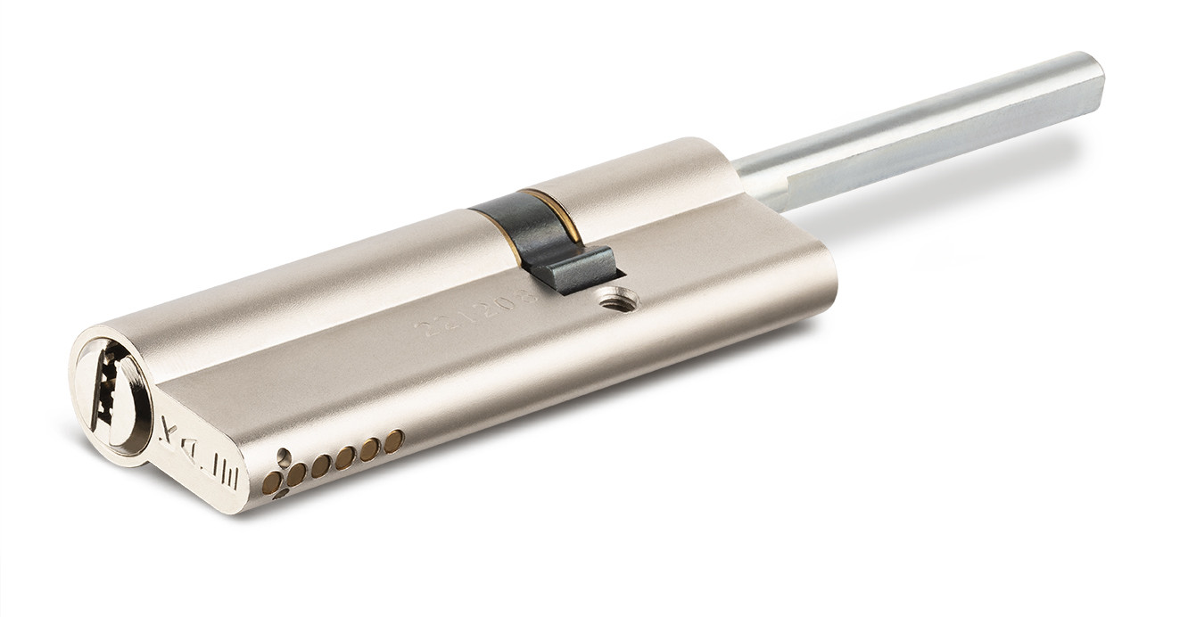 Цилиндровый механизм Kale kilit (Кале килит) под вертушку (дл.шток) 164 SX/91 (55+10+26) mm никель 5 кл. 