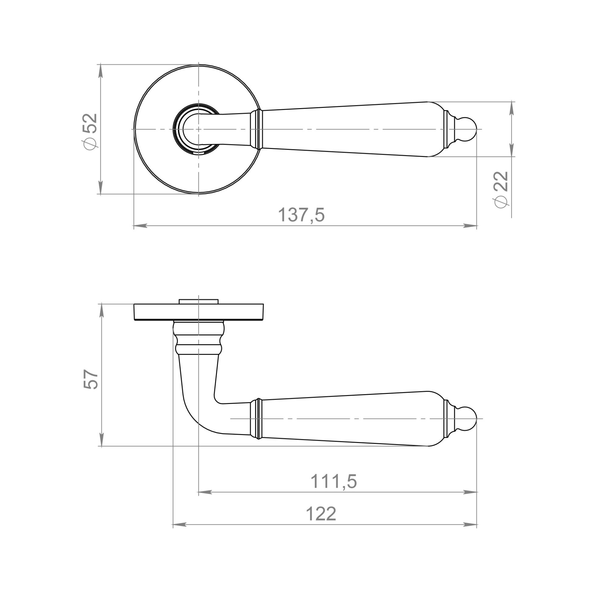 Ручка Ajax (Аякс) раздельная R.JSR51.LUCIA BL-24 черный 