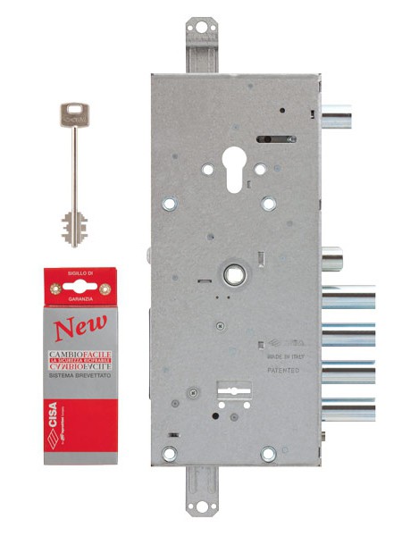 Замок Cisa (Чиза) врезной двухсистемный NEW CAMBIO FACILE 57.966.48 (тех. упаковка), ключ 64 мм 
