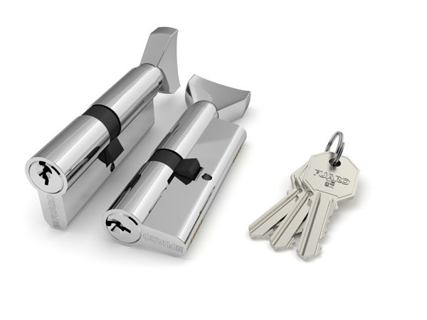Цилиндровый Fuaro (Фуаро) механизм (100 CM/80) 1000CMKnob80(35+10+35) CP хром 3Key с вертушкой 