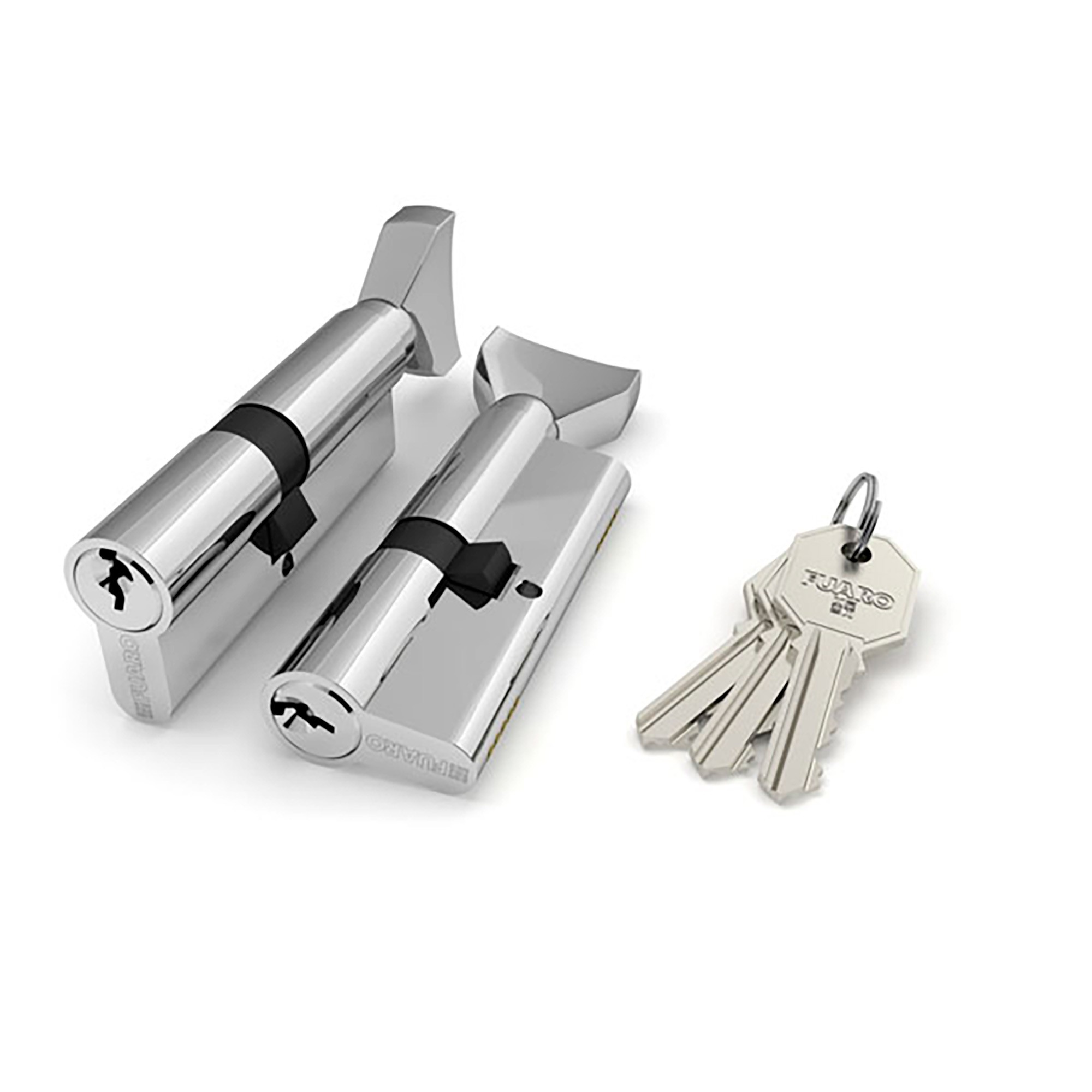 Цилиндровый Fuaro (Фуаро) механизм (100 CM/80) 1000CMKnob80(35+10+35) CP хром 3Key с вертушкой 