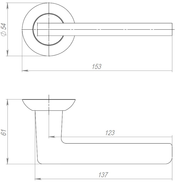 Ручка Ajax (Аякс) раздельная R.JR54.IND TESTA BL-24 черный (белая коробка) 