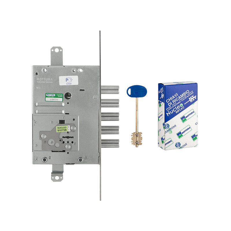 Замок Mottura (Моттура) врезной сувальдный 52.J525M-D MyKey (правый), ключ 60 мм, без накл. 