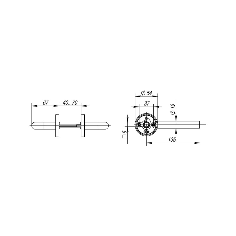 Ручка Fuaro (Фуаро) раздельная R.DSS201-0203/19 (DSS-0203/19) INOX 201 