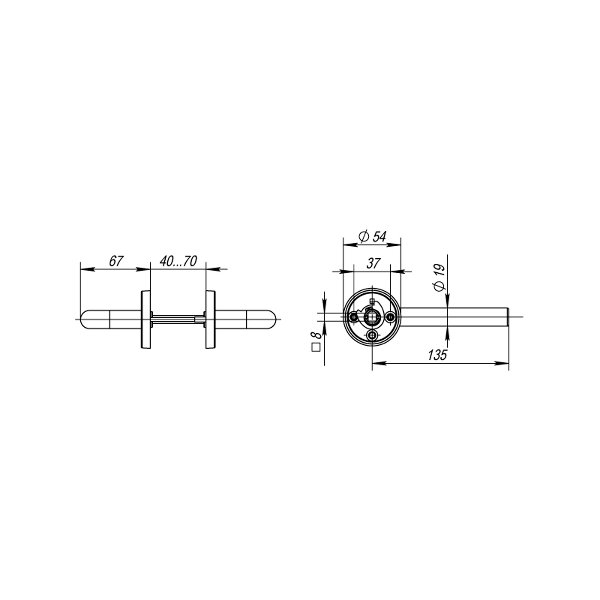 Ручка Fuaro (Фуаро) раздельная R.DSS201-0203/19 (8х110 мм) INOX 201 
