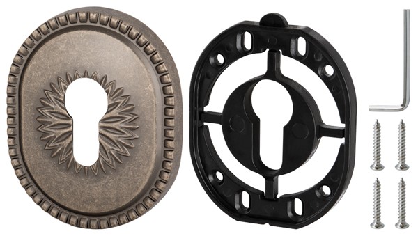 Накладка Armadillo (Армадилло) на цилиндр ESC.C.CL/OV (ET-DEC CL) AS-9 античное серебро 