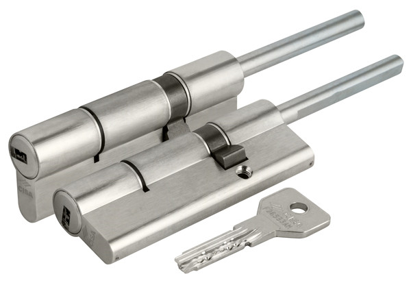 Цилиндровый механизм Cisa (Чиза) под вертушку (дл. шток) ASIX OE307-88.12 (100 мм/65+10+25), НИКЕЛЬ 