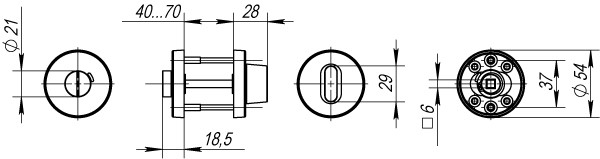 Ручка Fuaro (Фуаро) поворотная BK6.R.DSS304-02 (DSS-02-BK6) INOX 304 