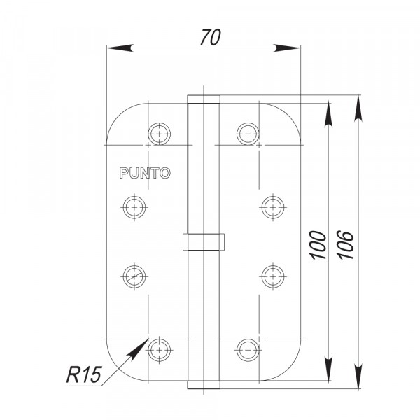 Петля Punto (Пунто) съемная IN4100SR-R14 PN правая (S100113/R14-4R) перл.никель ПОДВЕС 