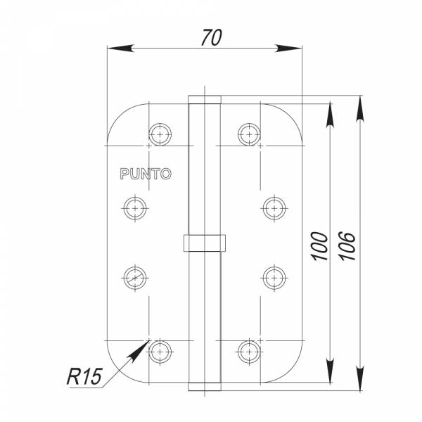 Петля Punto (Пунто) съемная IN4100SR-R14 PN правая (S100113/R14-4R) перл.никель ПОДВЕС 