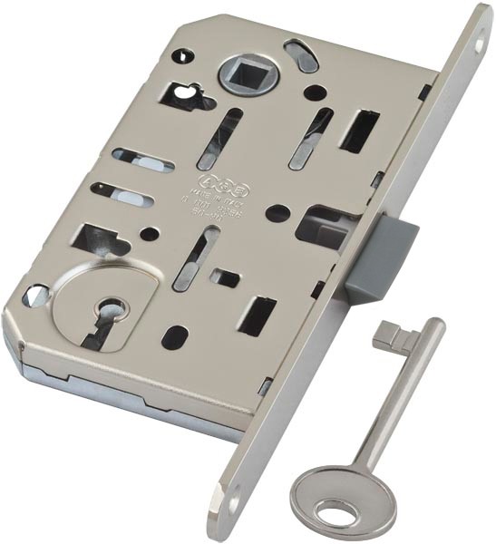 B01101.50.34 AGB (АГБ) Корпус врезного замка под ключ (матовый хром) MEDIANA EVOLUTION 