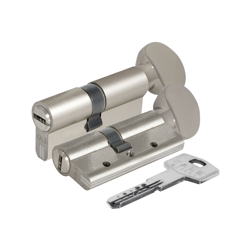 Цилиндровый механизм Kale kilit (Кале килит) с вертушкой 164 DBM-E/80 (35+10+35) mm никель 5 кл. 