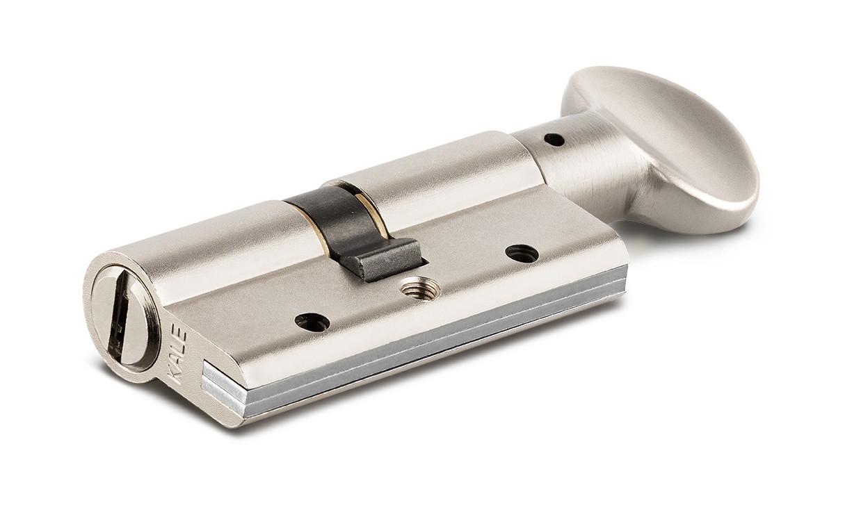 Цилиндровый механизм Kale kilit (Кале килит) с вертушкой 164 DBM-E/80 (35+10+35) mm никель 5 кл. 