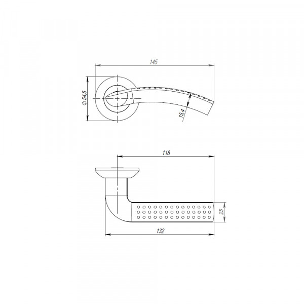 Ручка Punto (Пунто) раздельная R.TL54.LOGICA (LOGICA TL) 140mm SN/CP-3 матовый никель/хром 