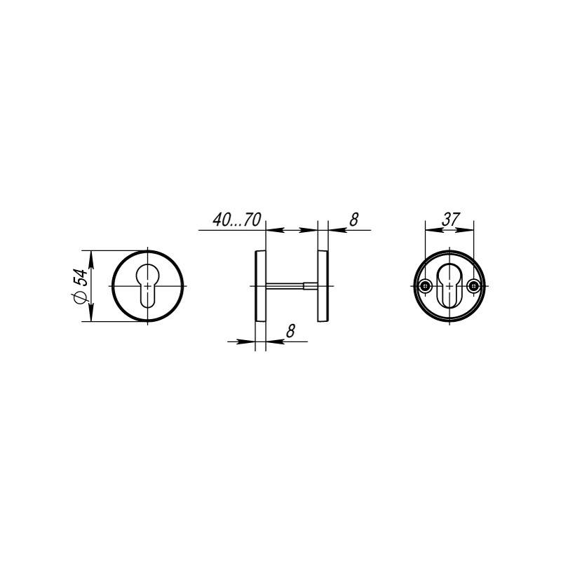 Накладка Fuaro (Фуаро) под цилиндр ET.R.DSS304-02 (DSS-02-ET) INOX 304 