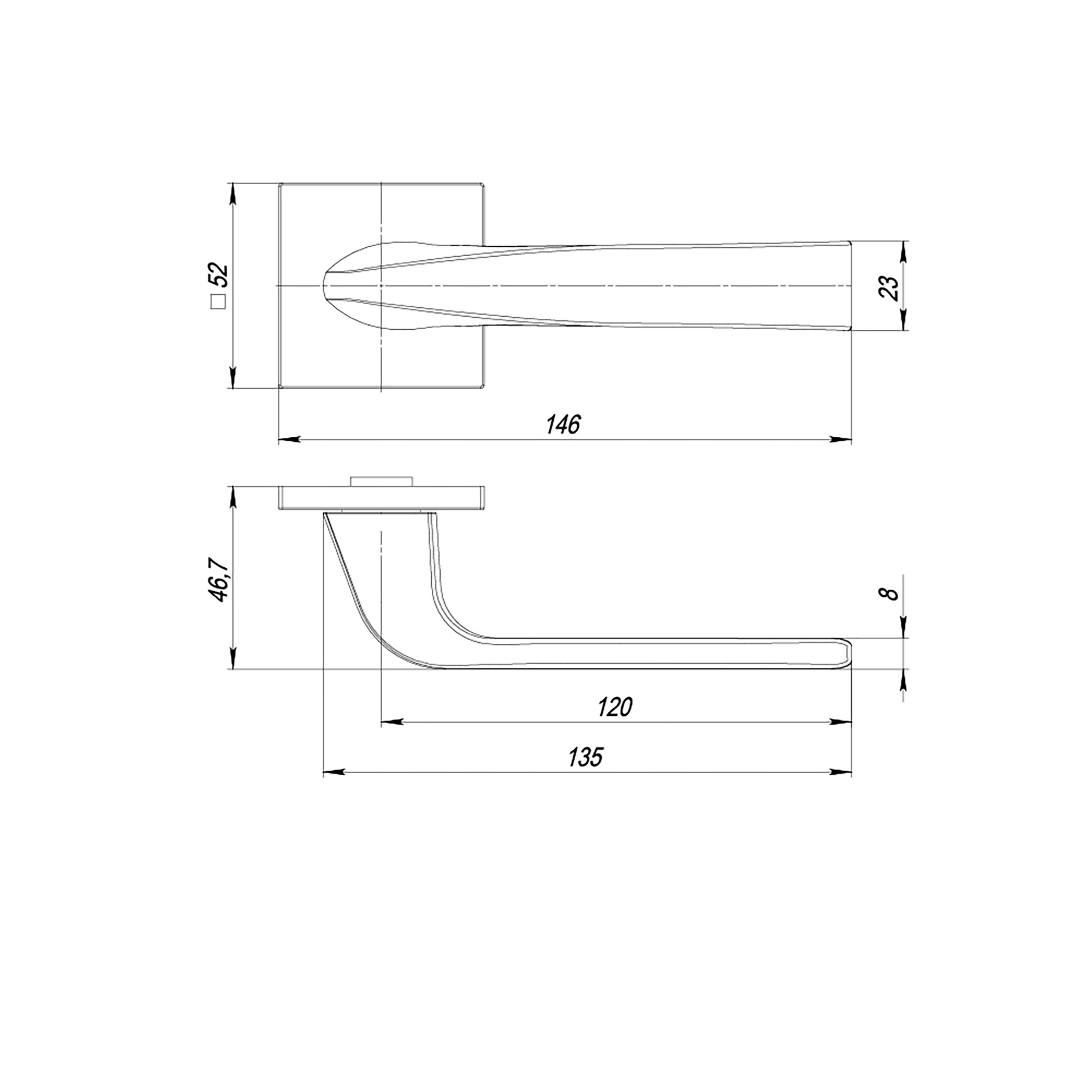Ручка Punto (Пунто) раздельная K.ARC.Q52.SATURN BL-24 черный Ручка Punto (Пунто) раздельная K.ARC.Q52.SATURN BL-24 черный