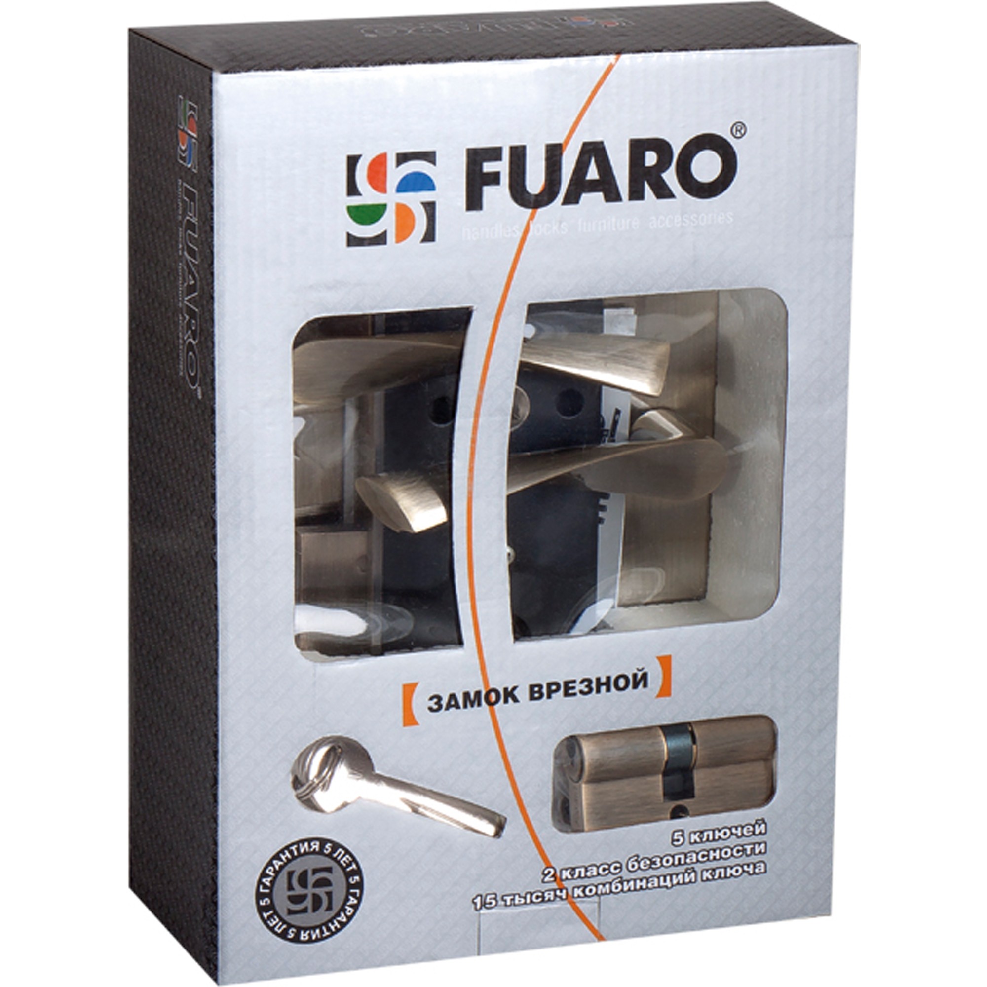 Замок цилиндровый Fuaro (Фуаро) с в комплекте с ручкой LOCKSET.9013 (SET F9011) SN/CP мат.никель Замок цилиндровый Fuaro (Фуаро) с в комплекте с ручкой LOCKSET.9013 (SET F9011) SN/CP мат.никель