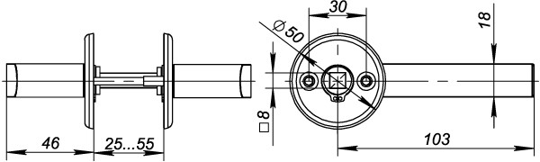 Ручка Fuaro (Фуаро) раздельная R.FIN50.H-0661 (H-0661) СP хром 