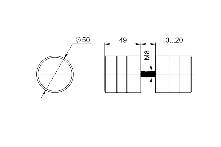 Ручка-кнопка Fuaro (Фуаро) R.DSS304-button INOX 304 
