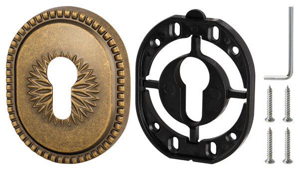 Накладка Armadillo (Армадилло) на цилиндр ESC.C.CL/OV (ET-DEC CL) OB-13 античная бронза 