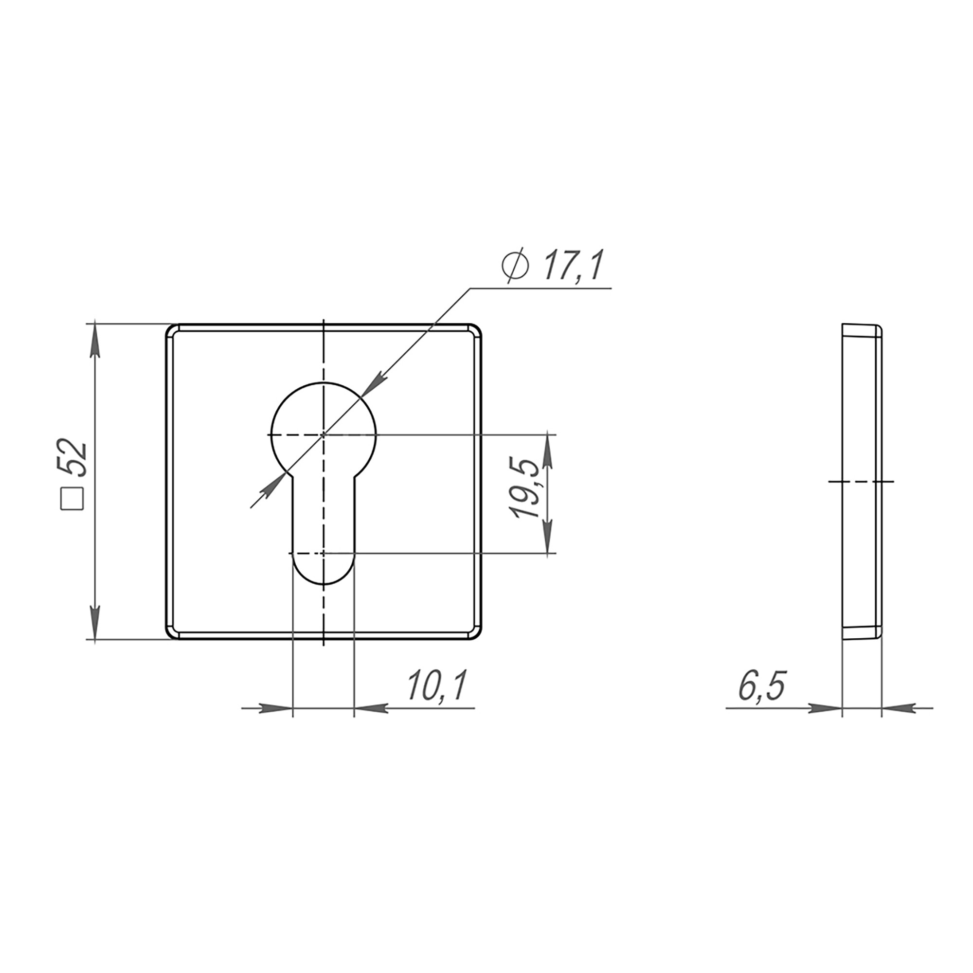 Накладка Fuaro (Фуаро) под цилиндр ET.K.SL52 (ET SL) SSG-39 сатинированное золото Накладка Fuaro (Фуаро) под цилиндр ET.K.SL52 (ET SL) SSG-39 сатинированное золото