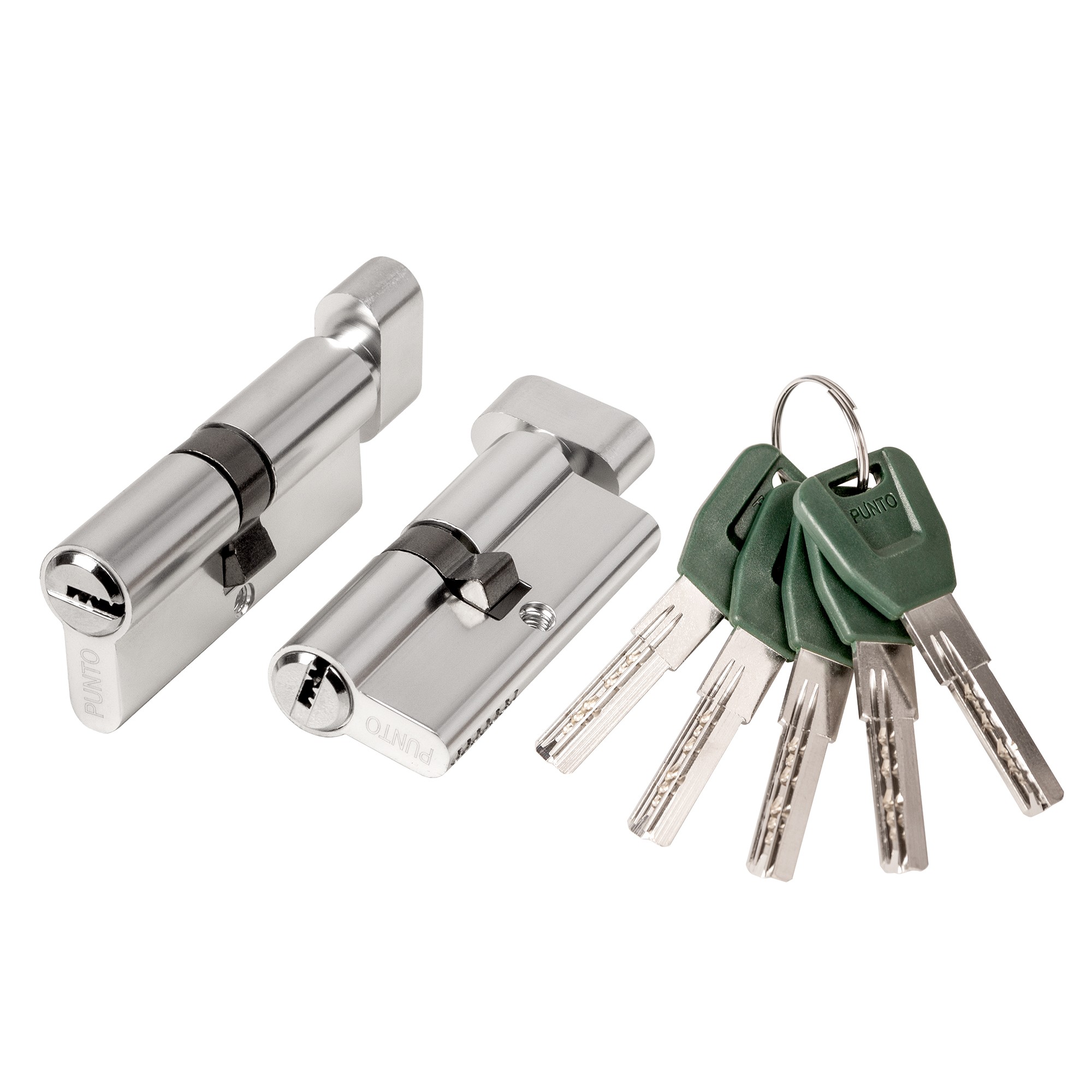 Цилиндровый Punto (Пунто) механизм (A202/100) A2002Knob100(50+10+40) с вертушкой SN никель 