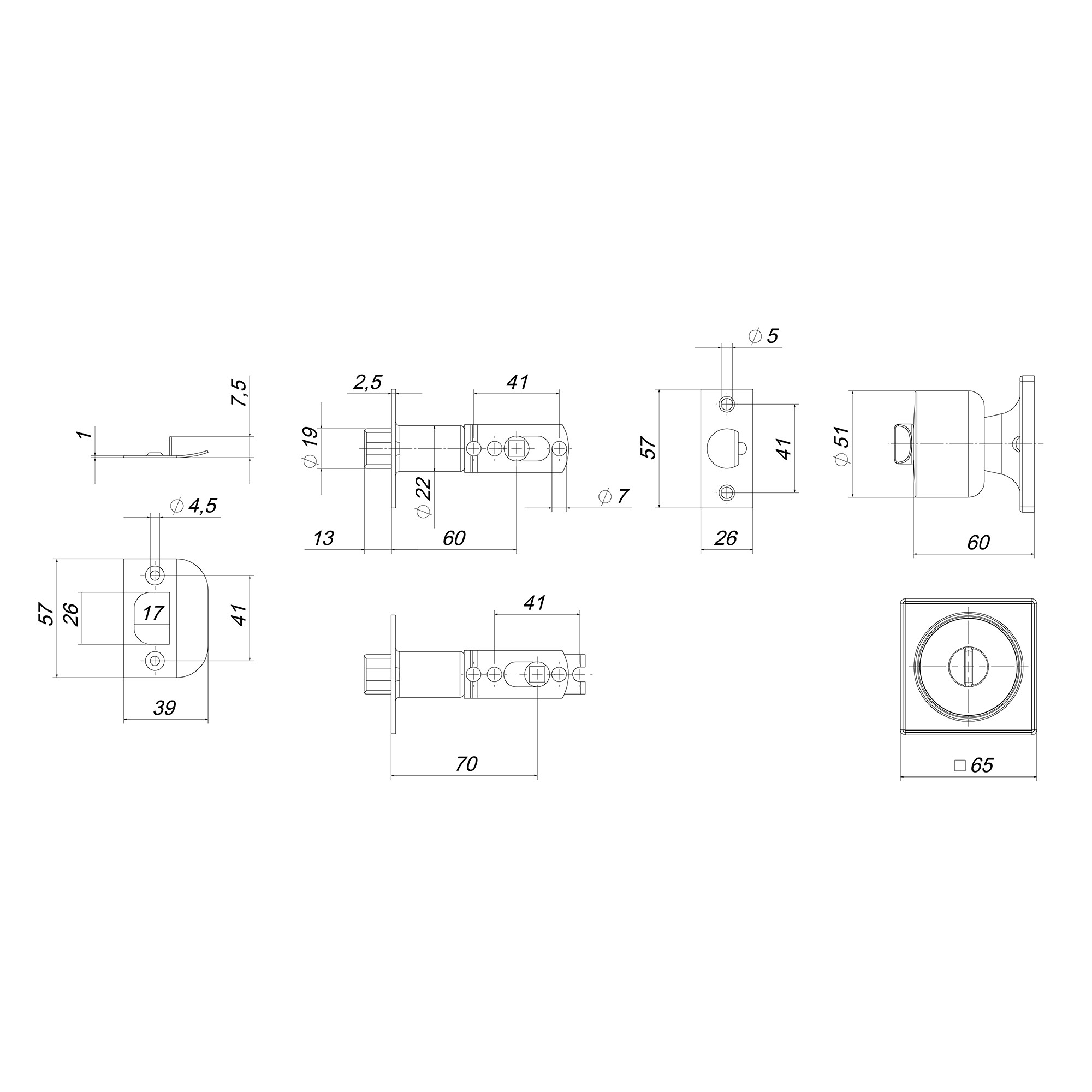 Ручка Punto (Пунто) защелка DK772/BL CP-ET (кл./фик.) хром 