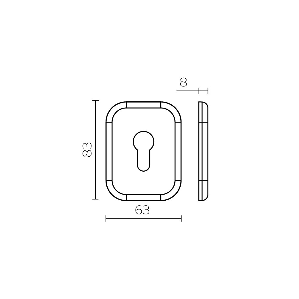 Накладка Fuaro (Фуаро) на цилиндр ESC.C.XL/K.486 (ESC 486-C SQ XL) SSC сатинированный хром (1 шт.) 