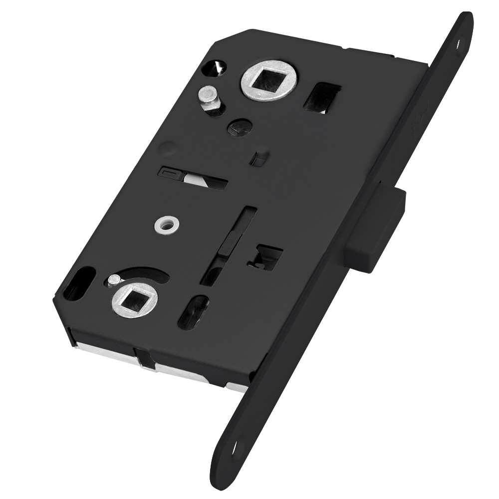 Замок Bonaiti (Бонаити) межкомнатный магнитный под WC B-FORTY N62 с отв. пл. F45 (черный), планка 190 мм 