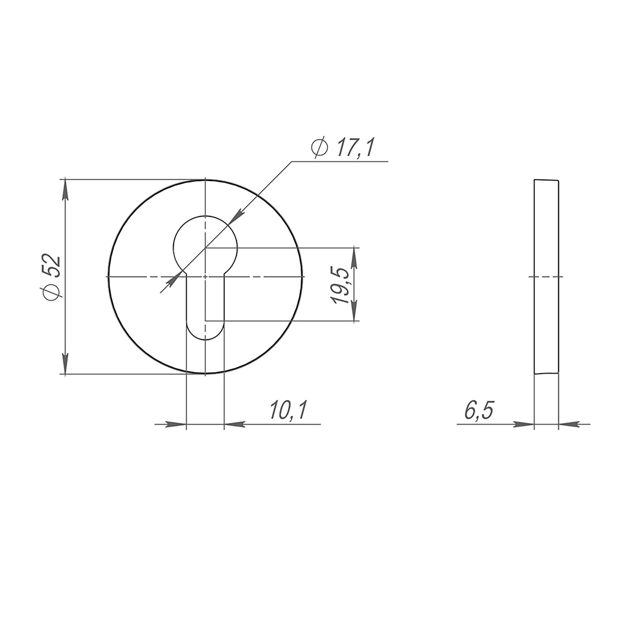 Накладка Fuaro (Фуаро) на цилиндр ET.R.SLR52 BL-24 черный 