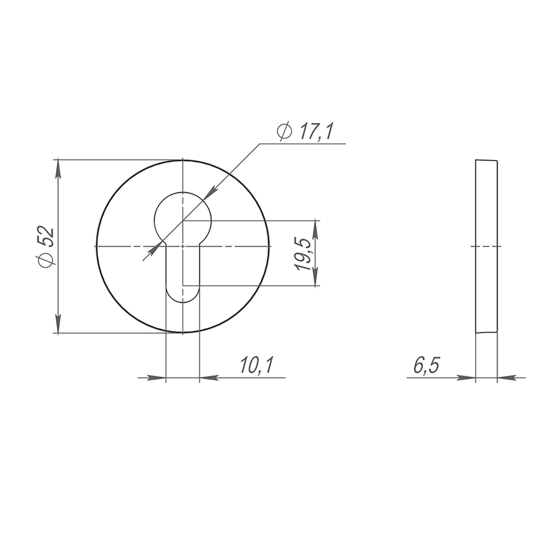 Накладка Fuaro (Фуаро) на цилиндр ET.R.SLR52 BL-24 черный 