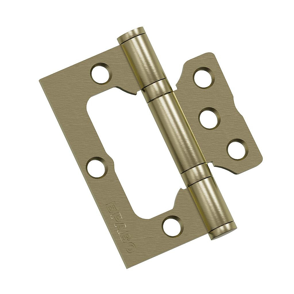 Петля без врезки стальная Bravo F-4-2BB 75*64*2,5 (универс.) AB Бронза Петля без врезки стальная Bravo F-4-2BB 75*64*2,5 (универс.) AB Бронза