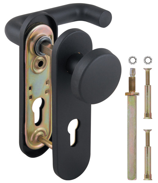 Ручка Fuaro (Фуаро) дверная FP.DH72.043P-KNOB NE (DH-043P-KNOB NE), нейлон, квадрат 9x90 мм, BL-24 черный 